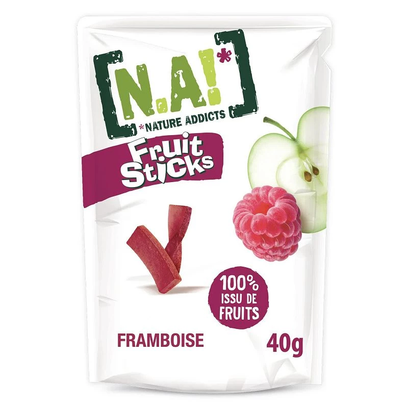 N.A! bonbons fruits sticks Framboise 40g - carton de 30 sachets