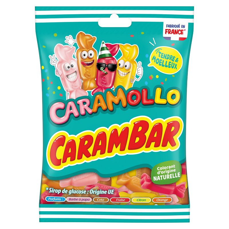 Carambar sachets Caramollo Family fruits 100g - carton de 16
