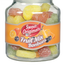 Bocal garni de bonbons aux fruits assortis - 300g