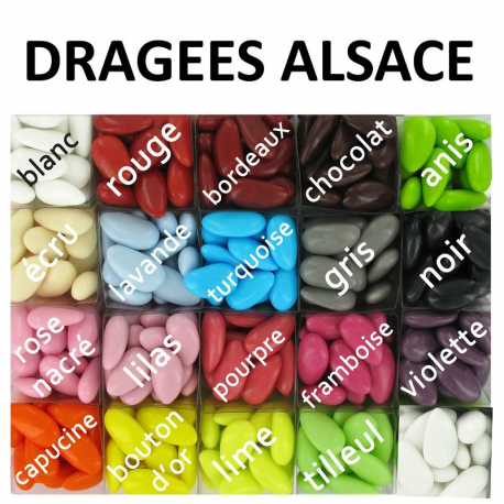 Dragées Alsace (43% amande) BLANC brillant - 1kg