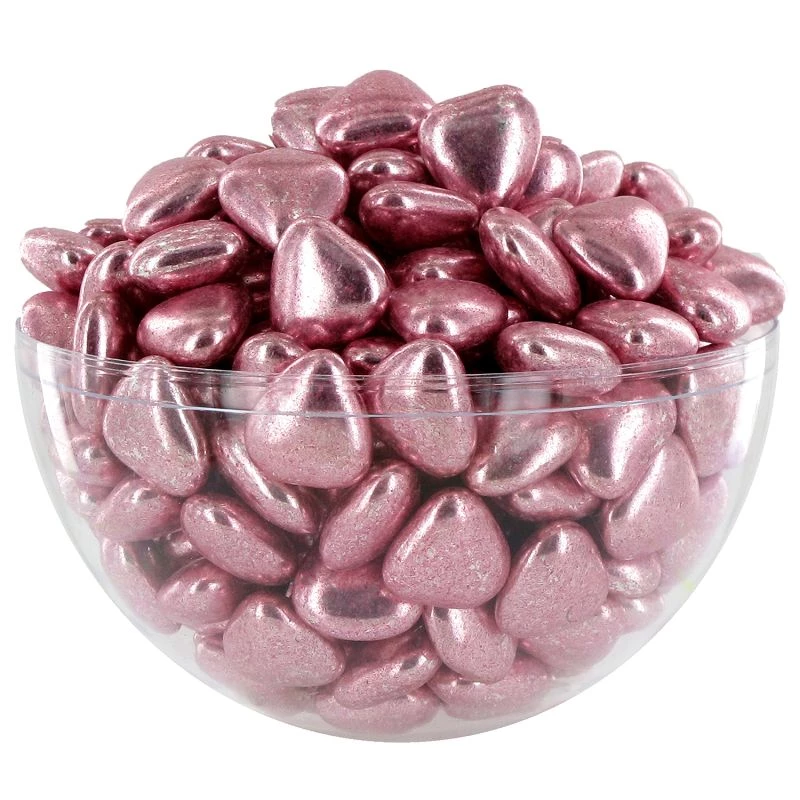 Dragée Coeur assortis rose/blanc/mauve au Chocolat 1KG