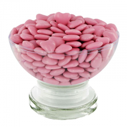 Mini Coeurs Dragées chocolat ROSE Nacré - 500g