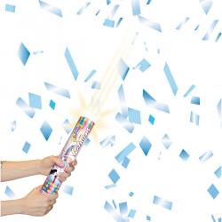 Canons lance cotillons 30 cm BLEU - le lot de 2
