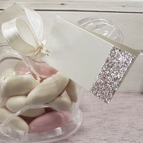 Etiquettes bord ROSE GOLD pailleté - 6 pièces