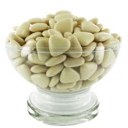 Mini Coeurs Dragées chocolat ECRU - 500g
