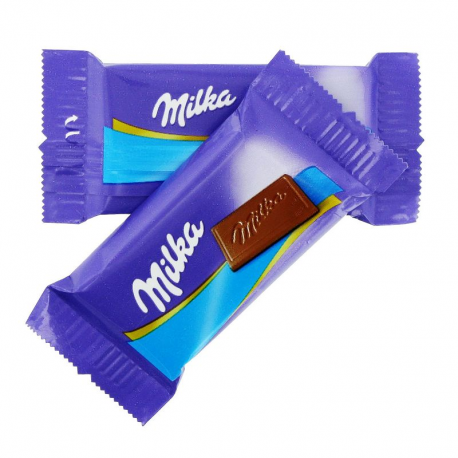 Napolitains chocolat au lait individuels Milka - Boîte de 1,7 kg - 355  pièces sur