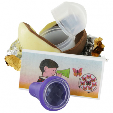 Oeufs surprises en chocolat au lait et blanc 20g - Etui de 3