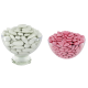 Dragées 43% d'amande BLANC brillant 1kg + Mini coeurs chocolat ROSE 500g - Le lot