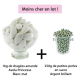 Dragées Avola Princesse 43% d'amande BLANC MAT 1kg + Perles au sucre ARGENT 250g - Le lot