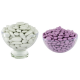 Dragées 43% d'amande BLANC brillant 1kg + Mini coeurs chocolat LILAS 500g - Le lot
