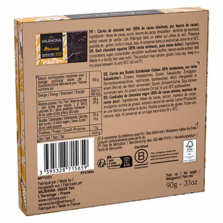 Grands crus 18 carrés Abinao 85% VALRHONA - coffret de 90g