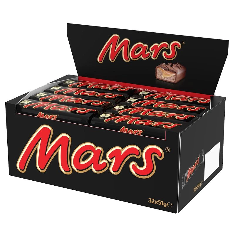 Chocolat Mars Original 51g - boîte de 32 barres Mars à prix grossiste