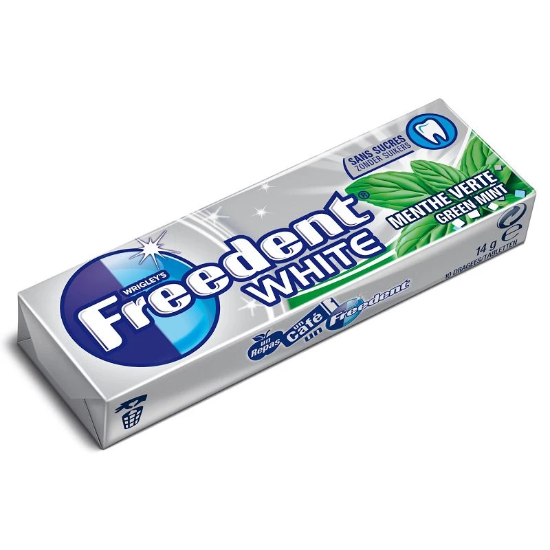 Chewing gum dragée Menthe forte sans sucre, Freedent White (84 g