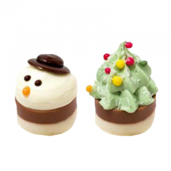 PRECOMMANDE Chocolats Bonhommes de neige et Arbres de Noël praliné - boîte de 1,1kg