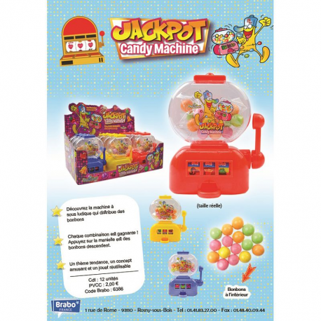 Jackpot Candy Machine Funny Candy - boîte de 12