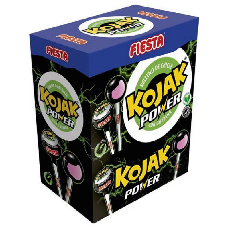 Sucettes Fiesta Kojak gum Power Energy - boîte de 100