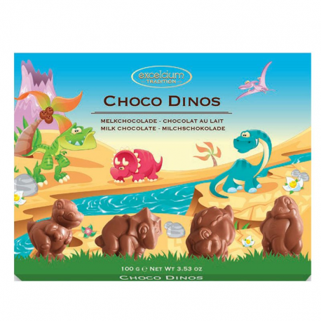Choco Dino's en chocolat au lait - boîte de 100g
