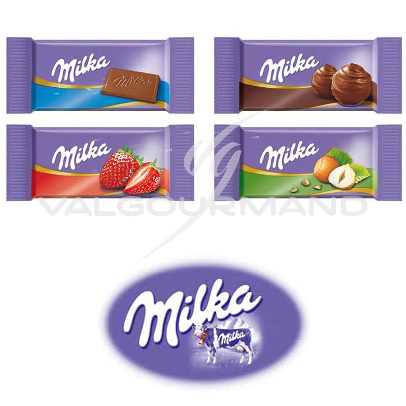 Napolitains Milka en chocolat au lait 4,6g - boîte de 355