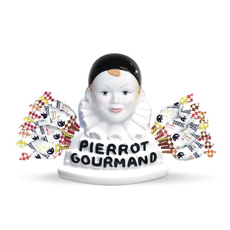 Buste Pierrot Gourmand et 40 sucettes assorties - le coffret