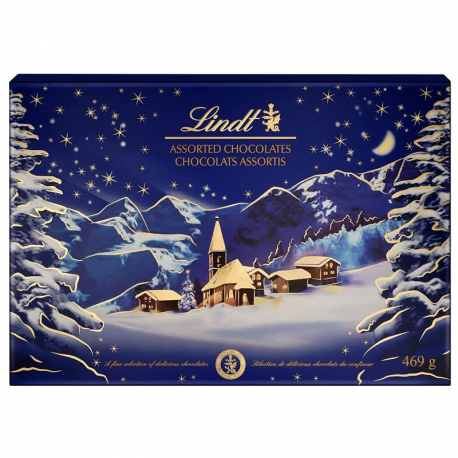 Boîte décor Noël chocolats assortis Lindt - 469g