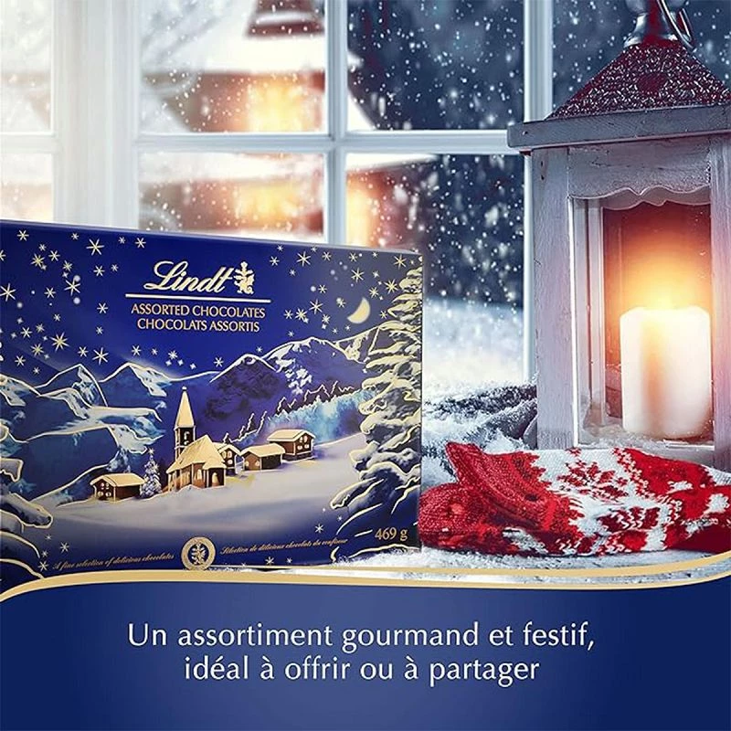 Boîte décor Noël chocolats assortis Lindt