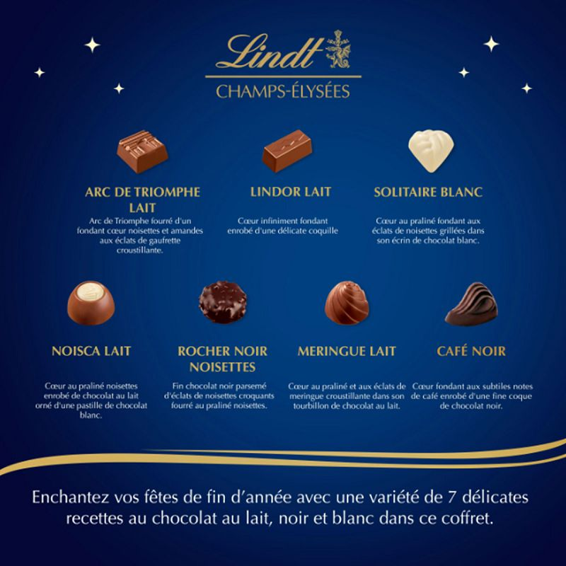 Champs Elysées Lindt chocolats assortis - ballotin de 216g
