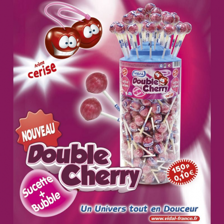 Sucettes Double Cherry Vidal par 150