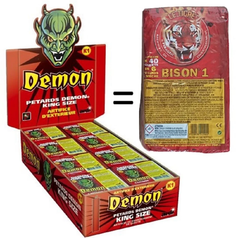 Pétards Sachet de 4 Pétards Méga Demon, feu d'artifice