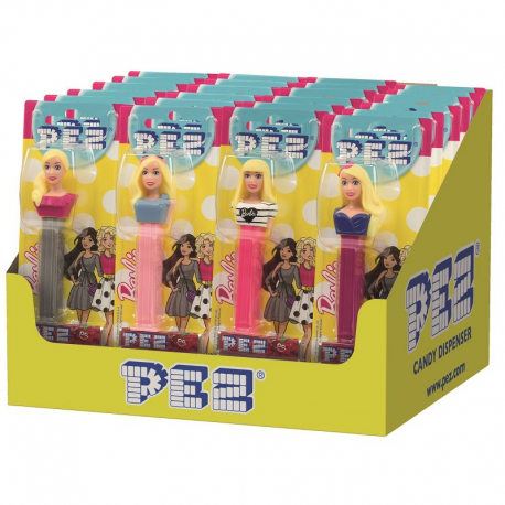 ~Pez figurine Barbie + 1 recharge - le lot de 12