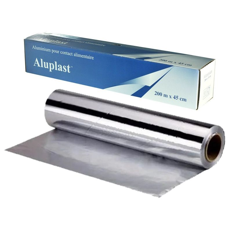Rouleau papier aluminium alimentaire, boite distributrice 200 m x 30