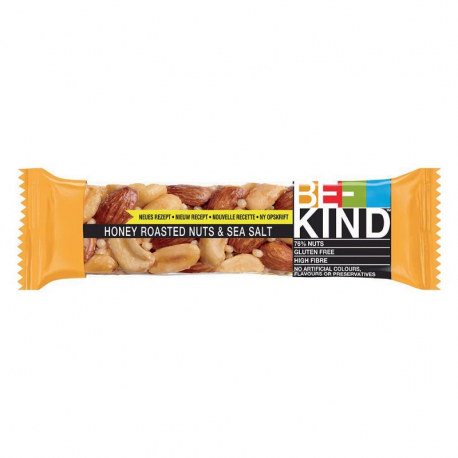Be-Kind Noix roties au miel et sel de mer 40g - boîte de 12