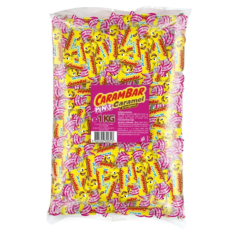 Carambar mini mix assortis 1Kg (environ 260 pièces)