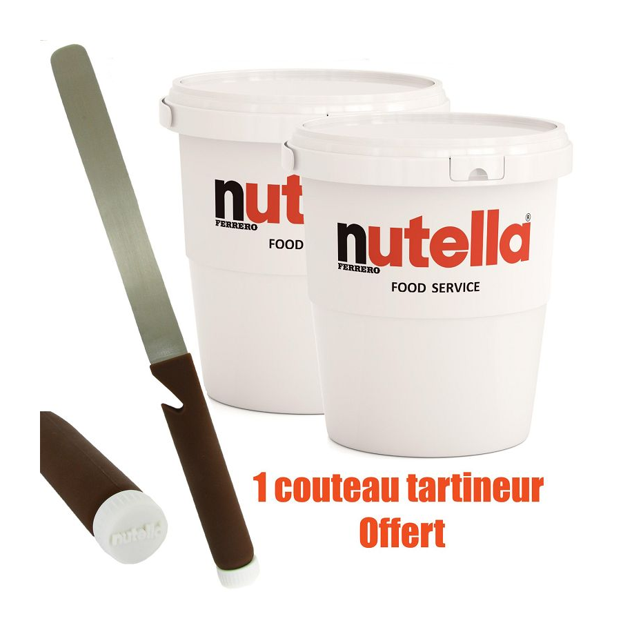 Lot de 2 pots de 3kg de Nutella + Couteau tartineur OFFERT