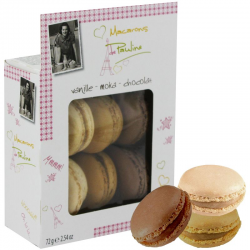 ~Barquette Macarons vanille chocolat moka 72g - carton de 12