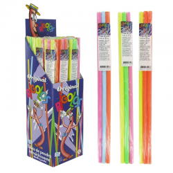 Tubes de poudre citron Rigolos 28cm - 40 lots de 3 pailles