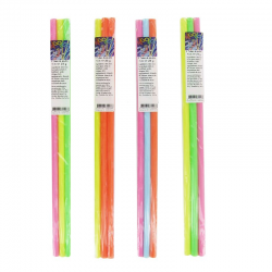 Tubes de poudre citron Rigolos 28cm - 40 lots de 3 pailles
