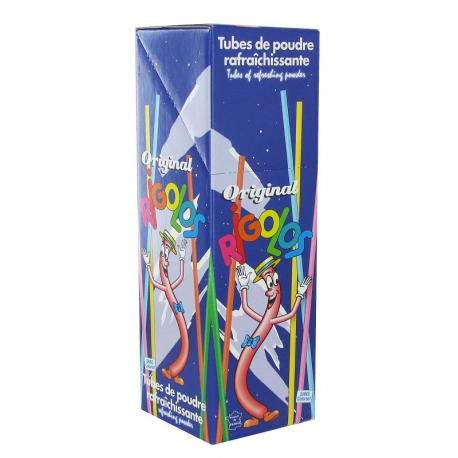 Tubes de poudre citron Rigolos 28cm - 40 lots de 3 pailles