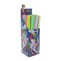 Tubes de poudre citron Rigolos 28cm - boîte de 120 pailles
