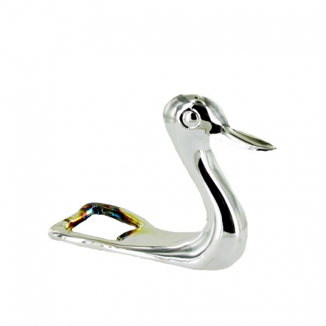 Décapsuleur canard en métal argenté - pièce