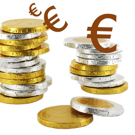 Pièces Euro GM en chocolat au lait - boîte de 1kg