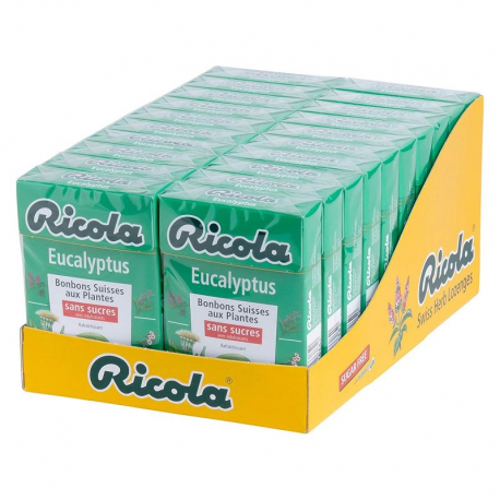 Ricola Eucalyptus SANS SUCRES 50g - 20 étuis