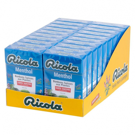 Ricola Menthol SANS SUCRES 50g - 20 étuis