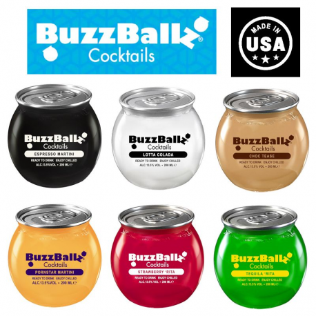 ~Lot BuzzBallz 24 cocktails 20cl assortis