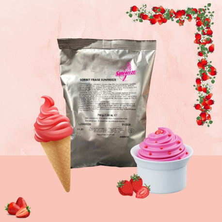 Préparation pour Glace à l'italienne SORBET fraise - sachet de 800g