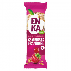 Barres de céréales ENKA cranberries et framboise 45g - boîte de 20