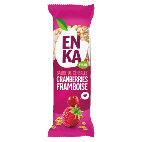 Barres de céréales ENKA cranberries et framboise 45g - boîte de 20