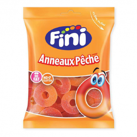 Anneaux pêche fizz Halal 90g - 12 sachets