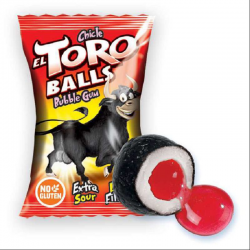 Bubble gum Boules de taureau (Toro balls) - boîte de 200