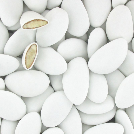 Dragées amande Avola Dauphine (45% amande) BLANC MAT - 1kg
