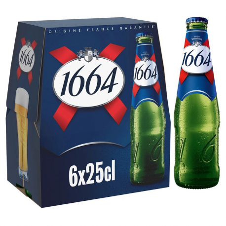 1664 blonde verre - 4 packs de 6x25cl